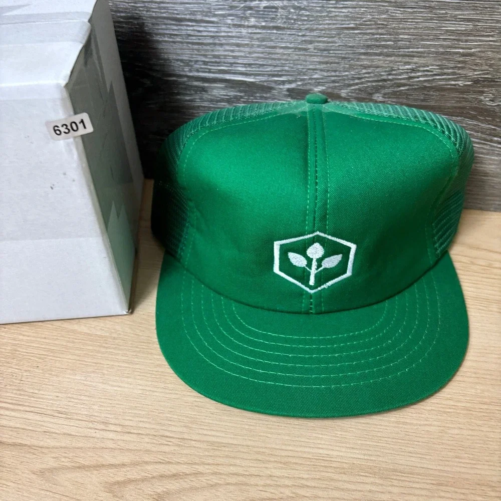 Vintage‎ Hat Cap Snapback Green White Farming Seed Swingster USA Made